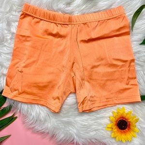 SOLD- Orange Neon Bike Shorts